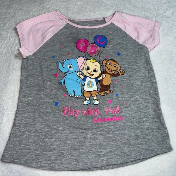 Girls Jumping Beans Cocomelon Pink/Gray T-Shirt 0517K - Picture 1 of 5